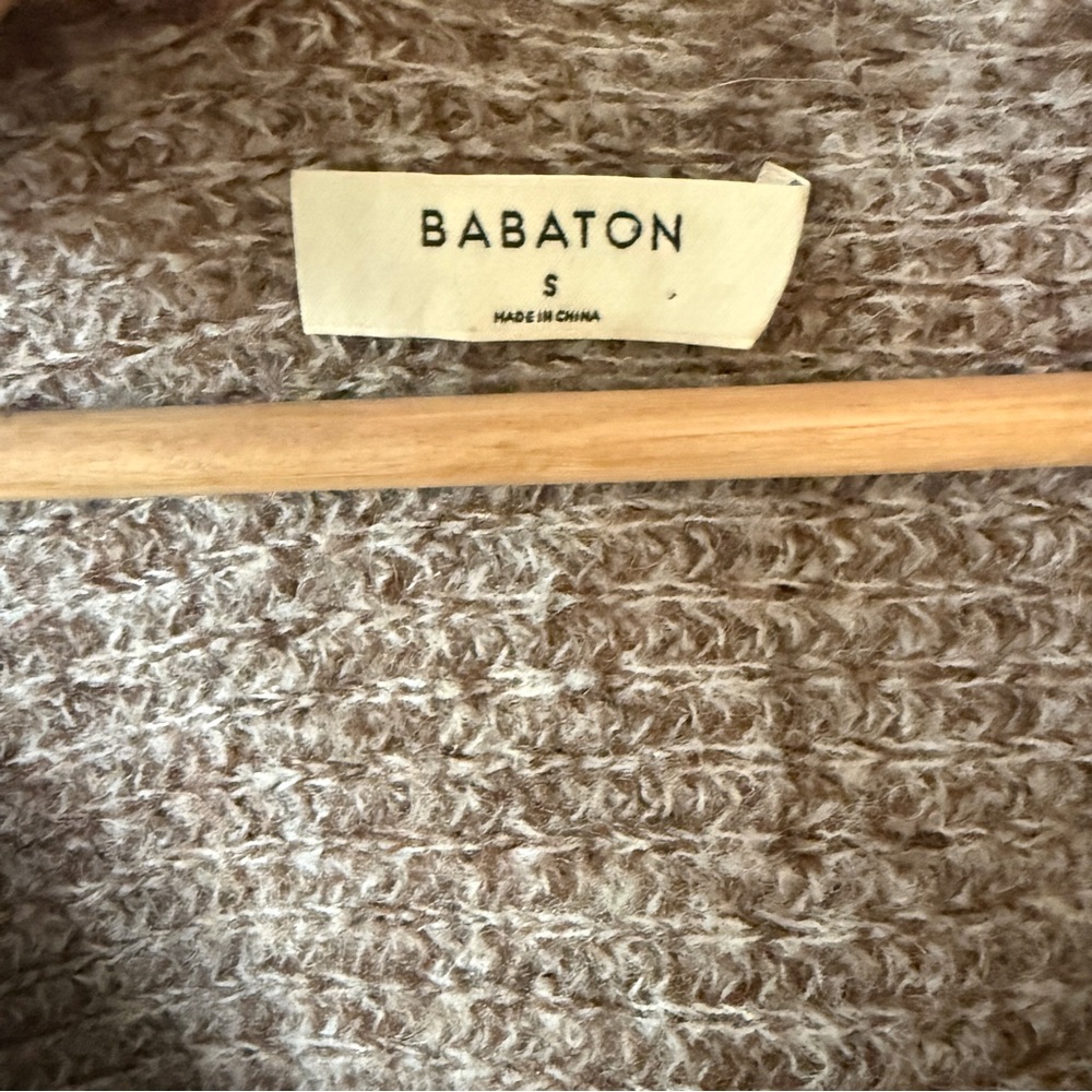 Aritzia Babaton Tessin Sweater Alpaca Wool Heather Natural Tan Size Small - Picture 5 of 7
